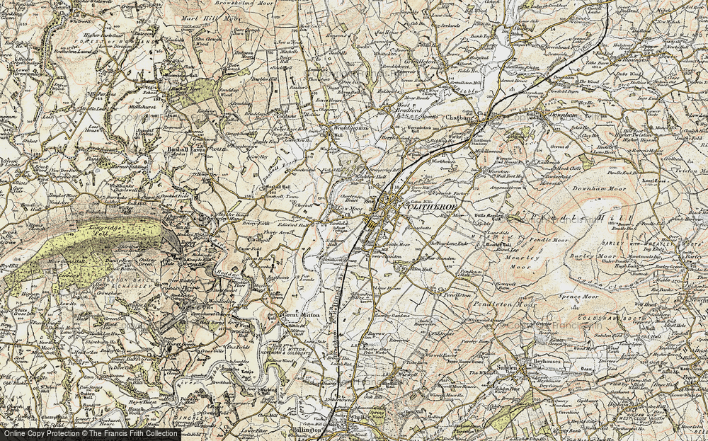 Old Map of Historic Map covering Brungerley Br in 1903-1904