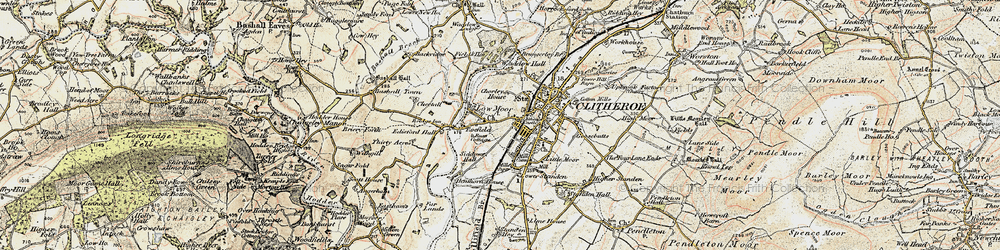 Old map of Low Moor in 1903-1904