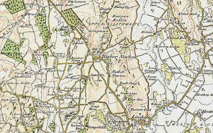 Old map of Low Newton in 1903-1904