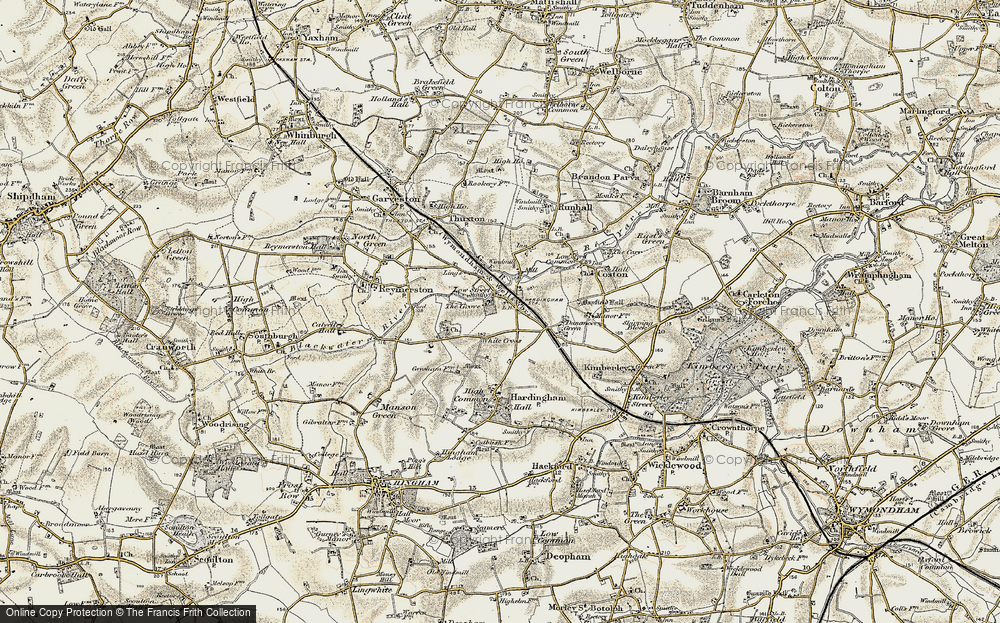 Old Map of Historic Map covering White Cross in 1901-1902