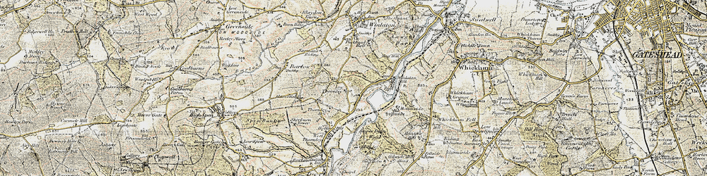 Old map of Low Thornley in 1901-1904