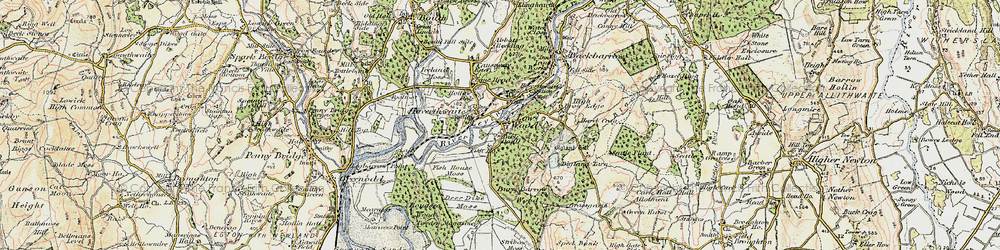 Old map of Bigland Tarn in 1903-1904