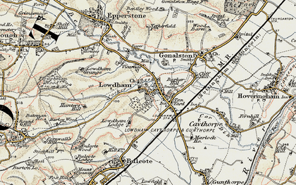 Old map of Lowdham Lodge in 1902