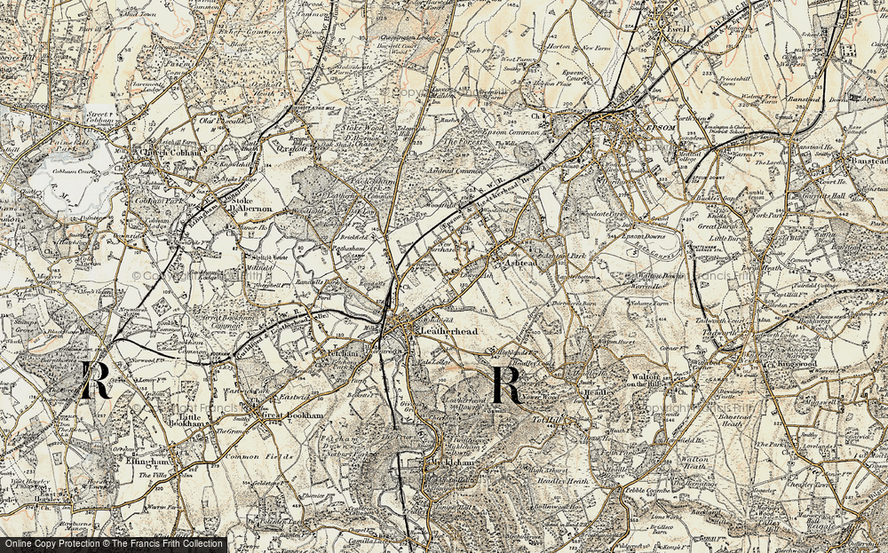 Old Map of Lower Ashtead, 1897-1909 in 1897-1909