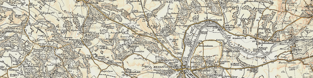 Old map of Badgemore Ho in 1897-1909