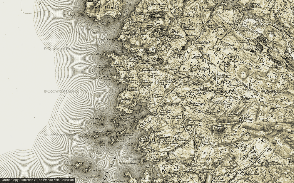 Old Map of Historic Map covering Allt Mòr Gisgil in 1910