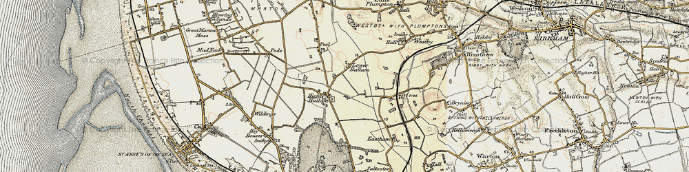 Old map of Lower Ballam in 1903