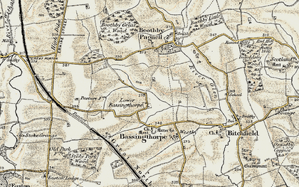 Old map of Lower Bassingthorpe in 1902-1903