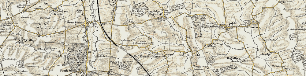 Old map of Lower Bassingthorpe in 1902-1903