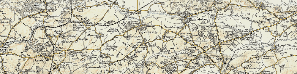 Old map of Lower Bearwood in 1900-1903