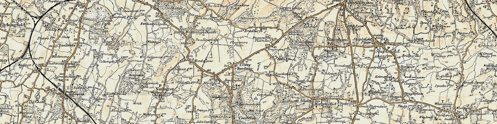 Old map of Lower Beeding in 1898