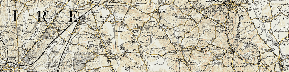 Old map of Lower Bentley in 1899-1902