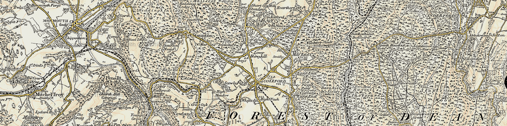Old map of Lower Berry Hill in 1899-1900