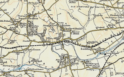 Old map of Binton Hill in 1899-1901