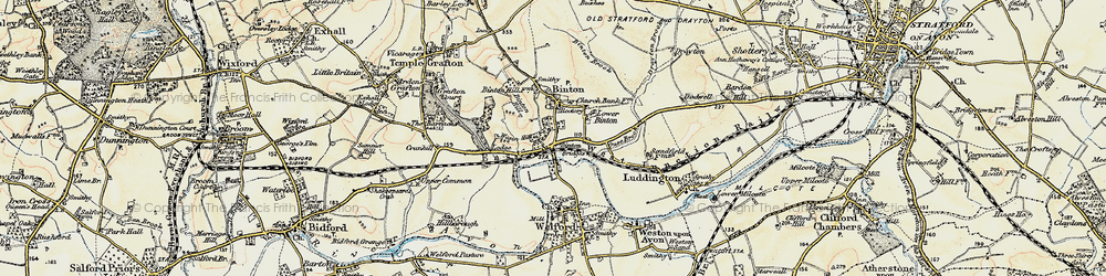 Old map of Binton Hill in 1899-1901