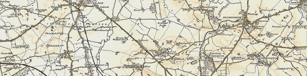 Old map of Lower Blunsdon in 1898-1899