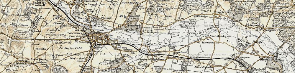 Old map of Lower Bockhampton in 1899-1909