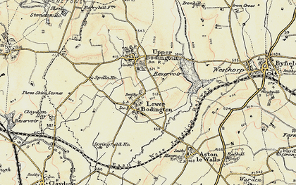 Old map of Lower Boddington in 1898-1901