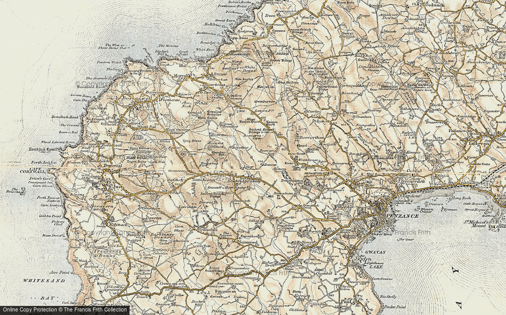 Old Map of Historic Map covering Bojuthnoe in 1900