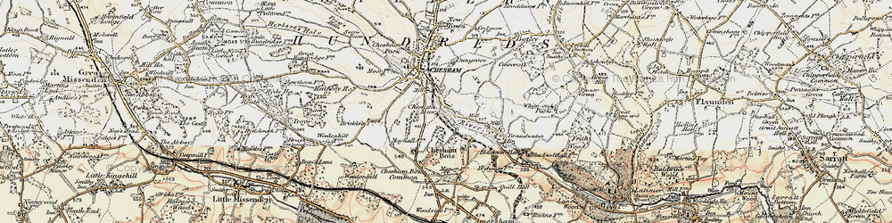 Old map of Lower Bois in 1897-1898