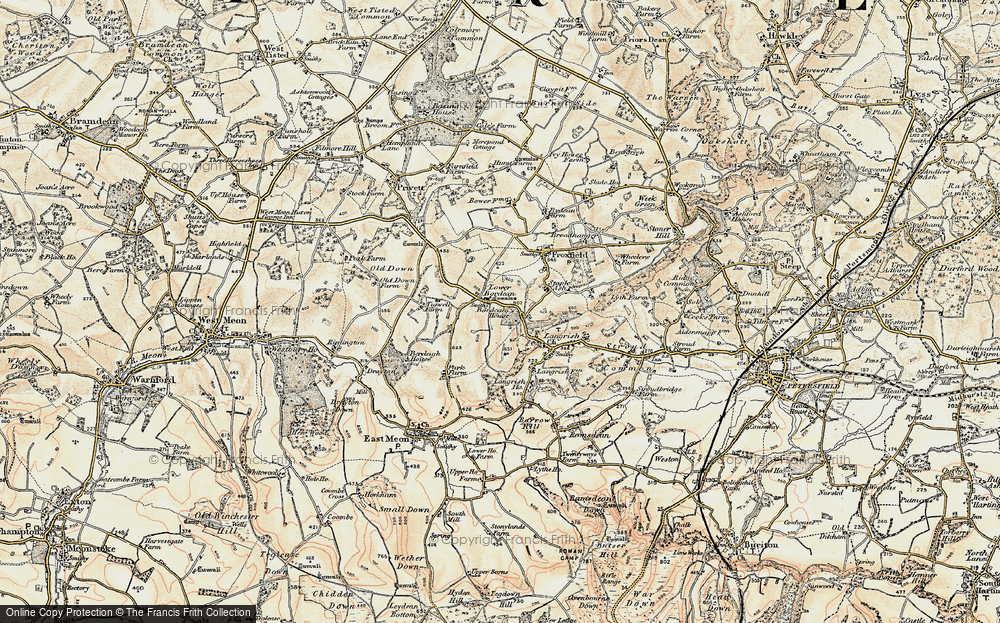 Old Map of Historic Map covering Bordean Ho in 1897-1900