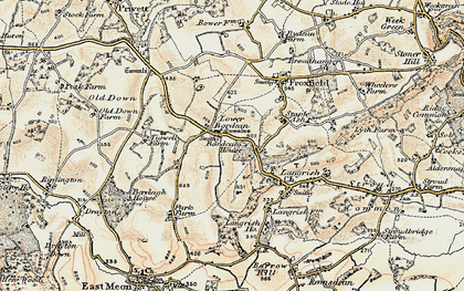 Old map of Lower Bordean in 1897-1900