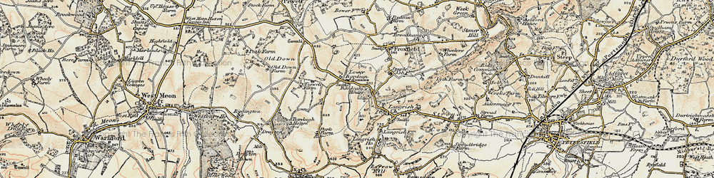 Old map of Lower Bordean in 1897-1900