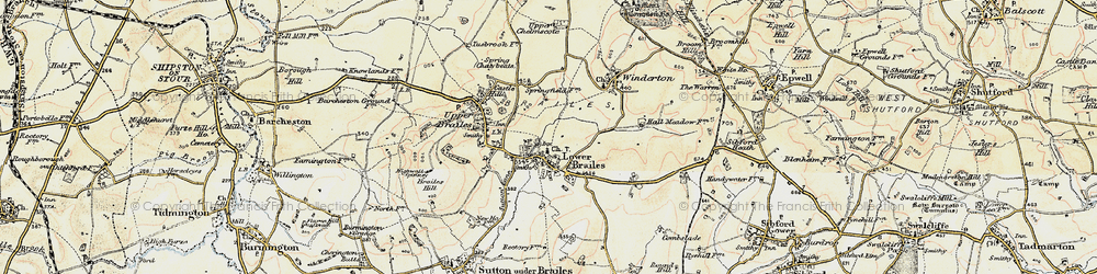 Old map of Lower Brailes in 1898-1901