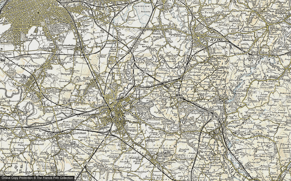 Old Map of Lower Bredbury, 1903 in 1903