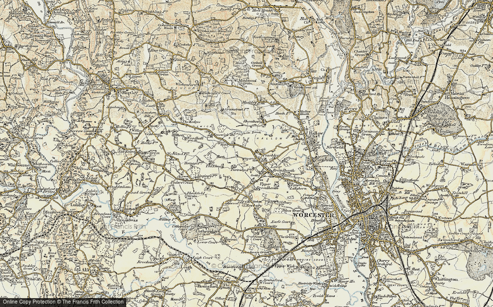 Old Map of Lower Broadheath, 1899-1902 in 1899-1902