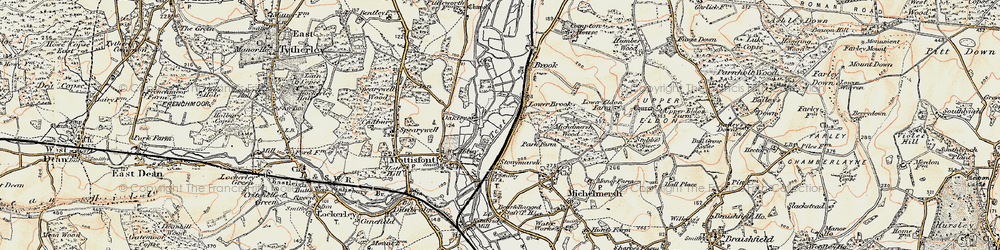 Old map of Lower Brook in 1897-1900