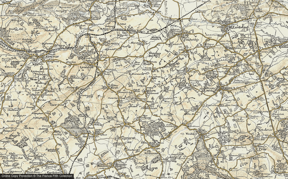 Old Map of Lower Broxwood, 1900-1903 in 1900-1903