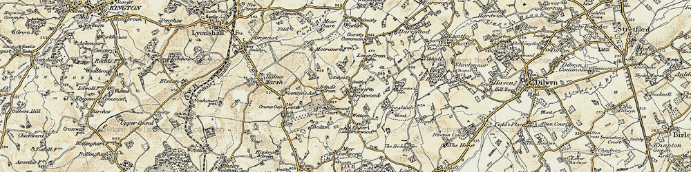 Old map of Lower Broxwood in 1900-1903