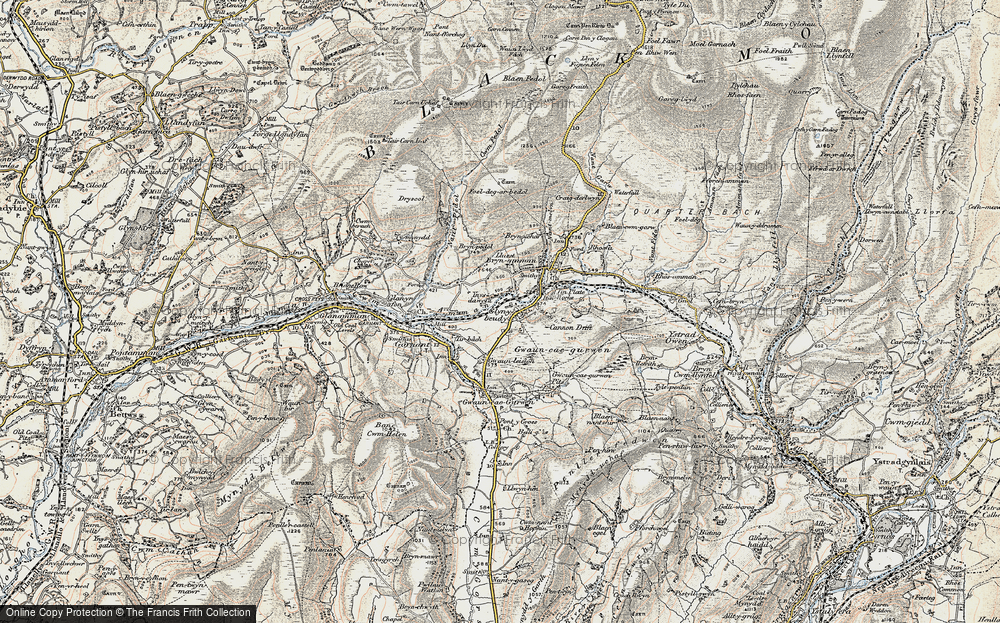 Old Map of Historic Map covering Bryn-Pedol in 1900-1901