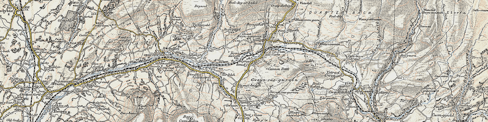 Old map of Lower Brynamman in 1900-1901