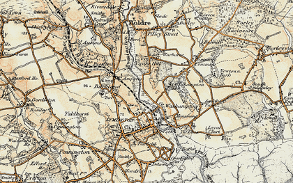 Old map of Lower Buckland in 1897-1909