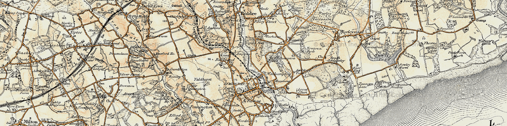 Old map of Lower Buckland in 1897-1909