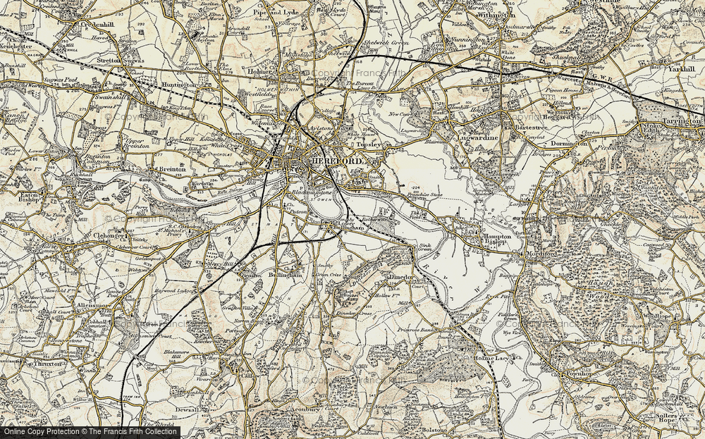 Old Map of Lower Bullingham, 1899-1901 in 1899-1901