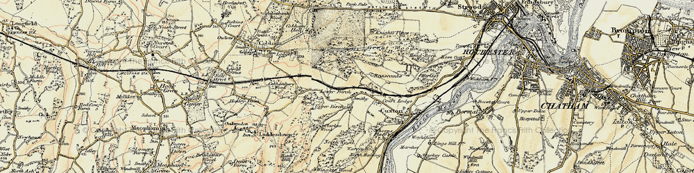 Old map of Lower Bush in 1897-1898