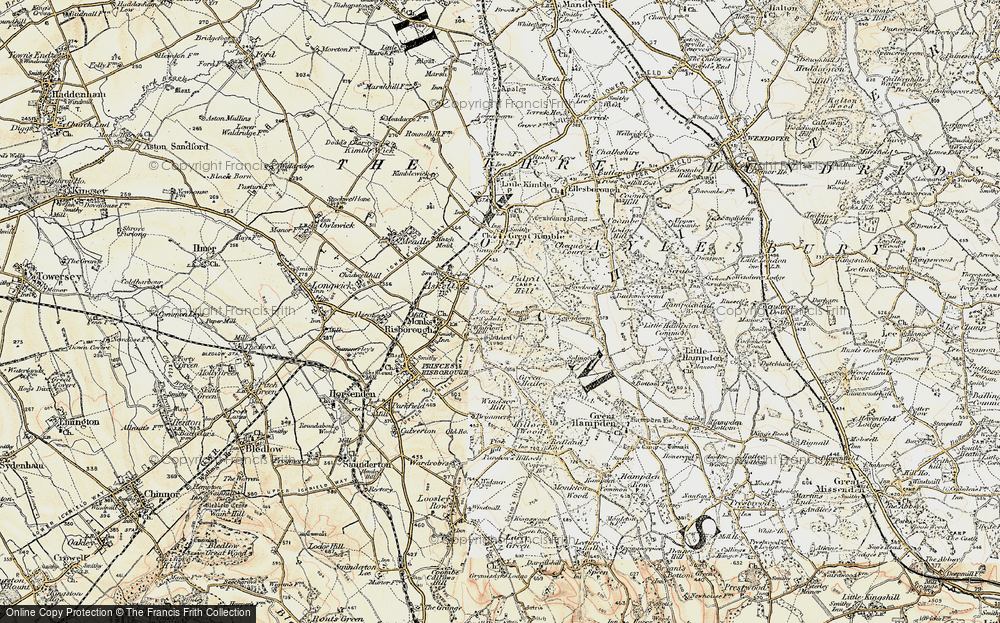 Old Map of Historic Map covering Whiteleaf Cross in 1897-1898