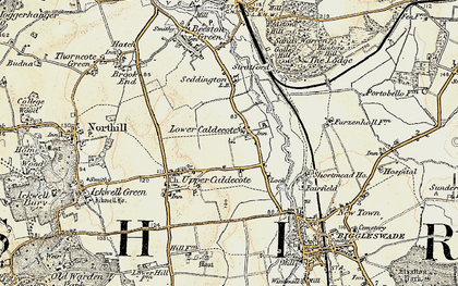 Old map of River Ivel in 1898-1901
