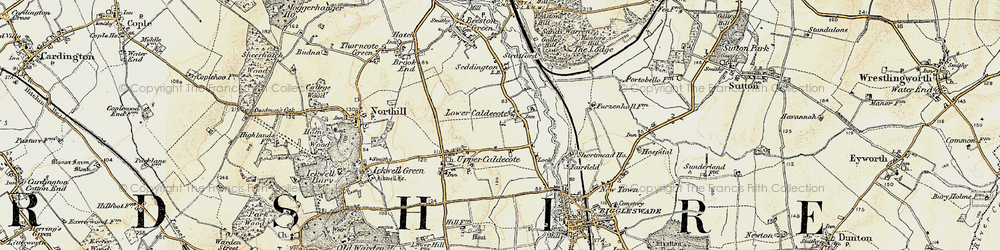 Old map of Lower Caldecote in 1898-1901