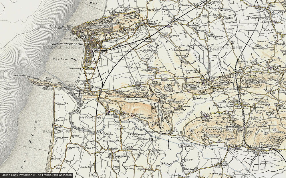 Old Map of Historic Map covering Hutton in 1899-1900