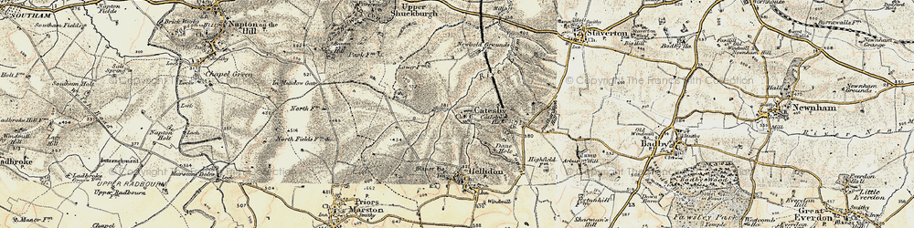 Old map of Lower Catesby in 1898-1901