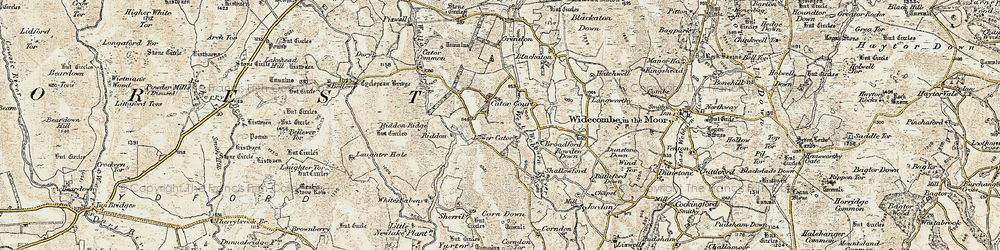 Old map of Lower Cator in 1899-1900