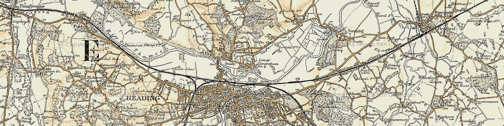Old map of Lower Caversham in 1897-1909
