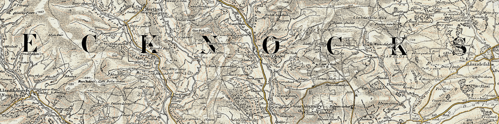Old map of Alltybrain in 1900-1902