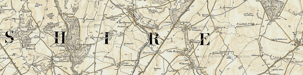 Old map of Lower Chedworth in 1898-1899