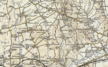 Old map of Lower Cheriton in 1898-1900