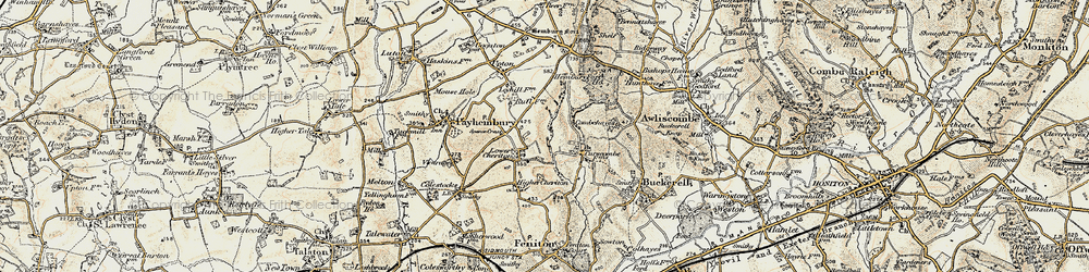Old map of Lower Cheriton in 1898-1900